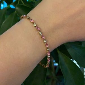 Vintage Tennis Bracelet, Rhinestone Style Accents